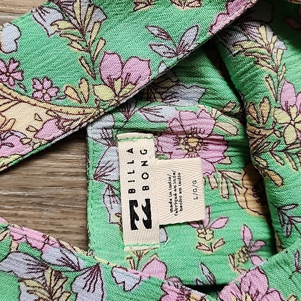 Billabong Green and Pink Floral Dress - Picture 6 of 14